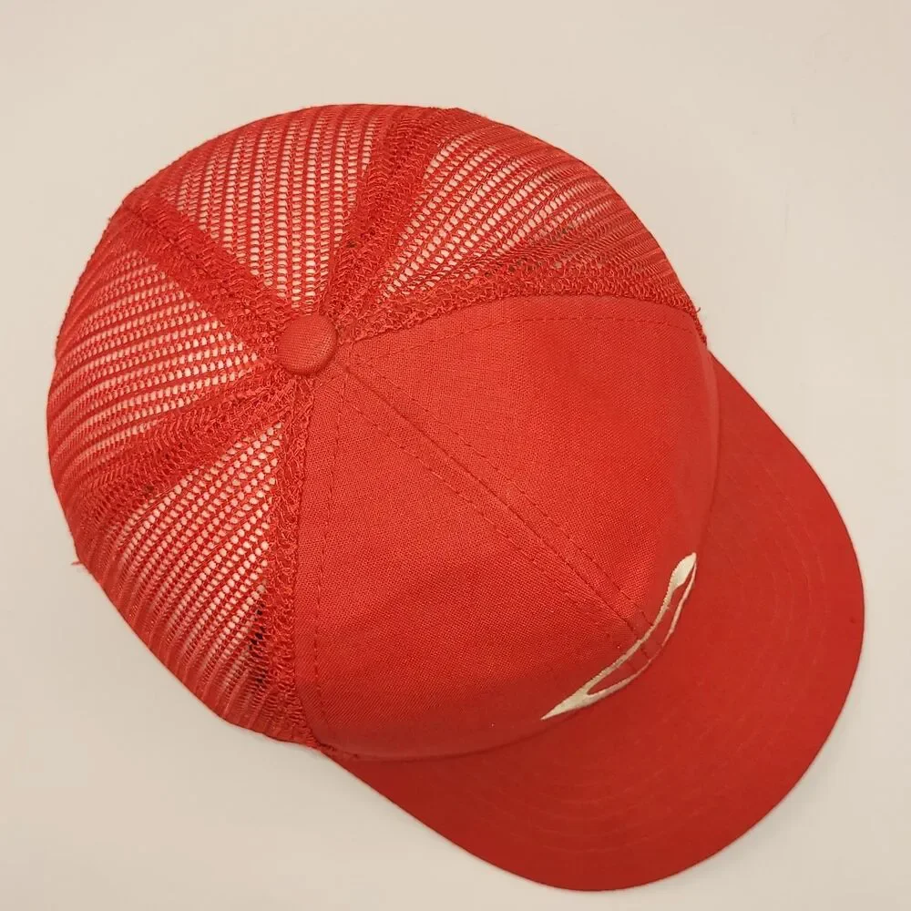 Vtg Cincinnati Reds Hat Cap Twins Boston MA Trucker Snapback Red Some Stains GUC